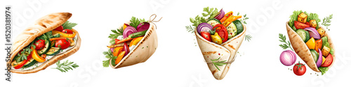 Healthy vegetable sandwiches and wraps