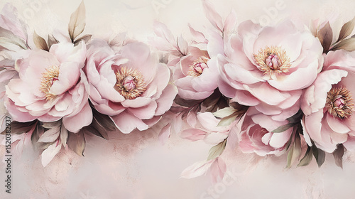 Wallpaper Mural Elegant wedding invitation card background vector. Minimal hand painted watercolor Paeonia flowers texture template background. Design for wedding, vip cover, poster, rsvp moderncard.Valentine's Day Torontodigital.ca