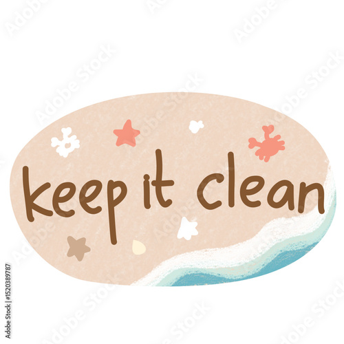 Clean Ocean Awareness Stickers – Keep It Clean Clip Art Collection | World Sea Day | Sea theme