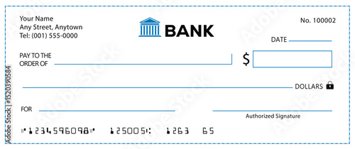 Presentation Check Template Giant Large Donor Check for Business. Vector