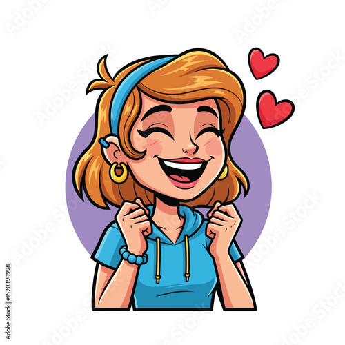 Excited Young Woman Celebrating Success