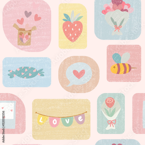 Soft Pink Vintage Vector Pattern for Valentine's Day and Anniversary