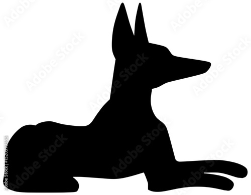Anubis Silhouette Vector Egyptian Shadow Illustration