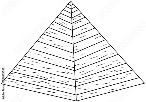 Egyptian Pyramid Vector Outline Line Art Drawing
