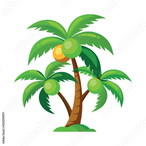 palm coconut tree icon vector art