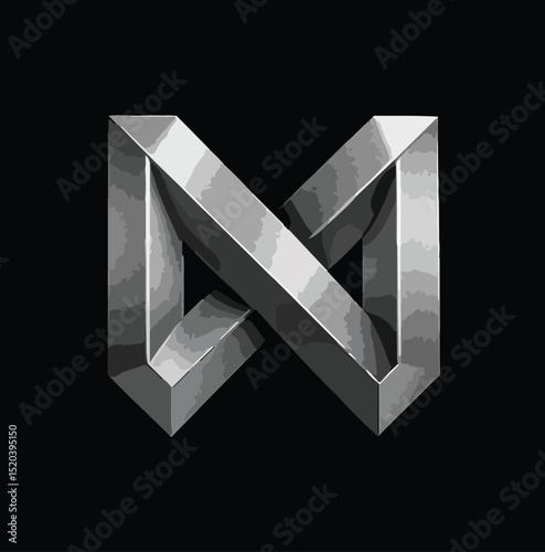 Modern Silver  Logo Design with Geometric Element.eps