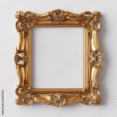 Baroque Gold Frame. Ornamental Vintage Style for Luxury Home Decor and Artistic Framing
