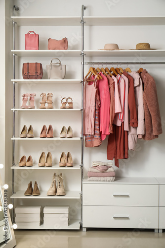 Rack with clothes and shoes...