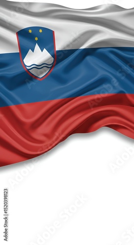 Slovenia Flag National Symbol Featuring Mountains and Stars