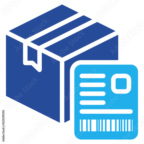Shipping Label Icon Dual Tone Color