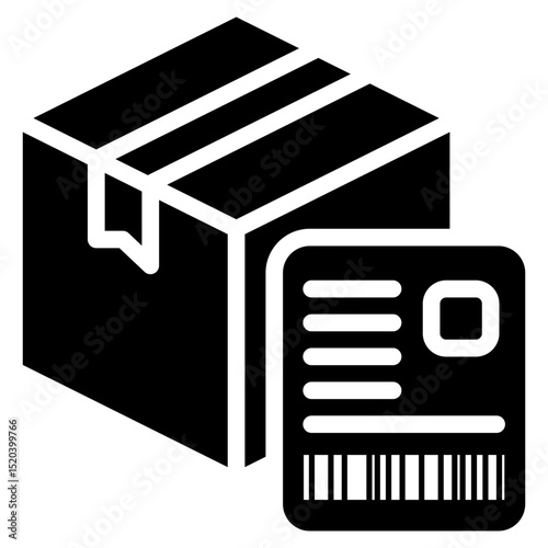Shipping Label Icon Black Solid