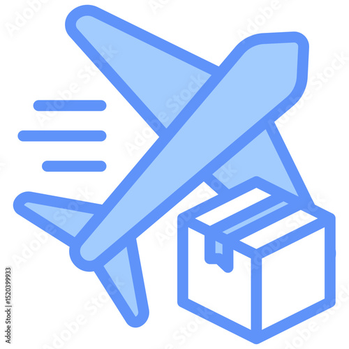 Air Cargo Icon Outline Blue