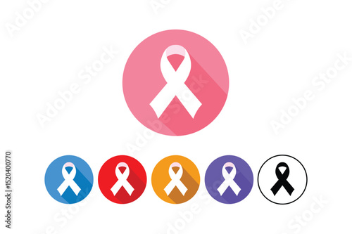 Awareness ribbon symbol with different colors representing solidarity and support for important causes