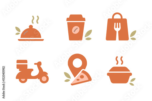 Food Delivery and Dining Service Icons