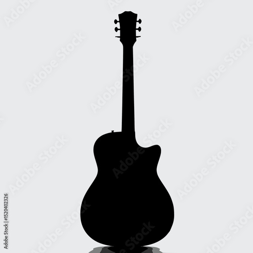 Silhouette vector of an acoustic guitar.