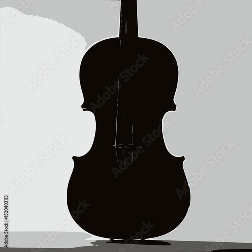 Silhouette vector of a cello.