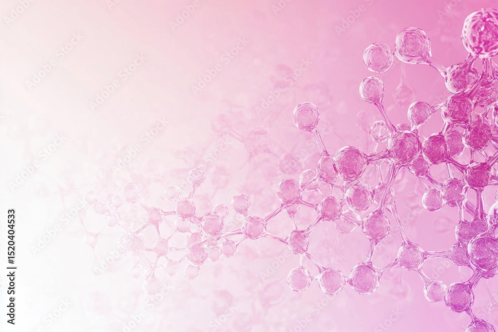 Investigate Molecular Structure in Abstract Background with Pink, Health And Beauty Theme Investigate Molecular Structure in Abstract Background with Pink, Health And Beauty Theme