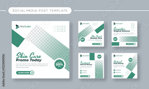 Editable Beauty Center Makeup Social Media Template – Vector Design for Makeup Artist Promotion, Cosmetic Services, and Beauty Salon Marketing