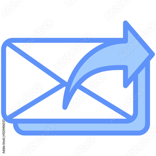 Forwarding Icon Outline Blue