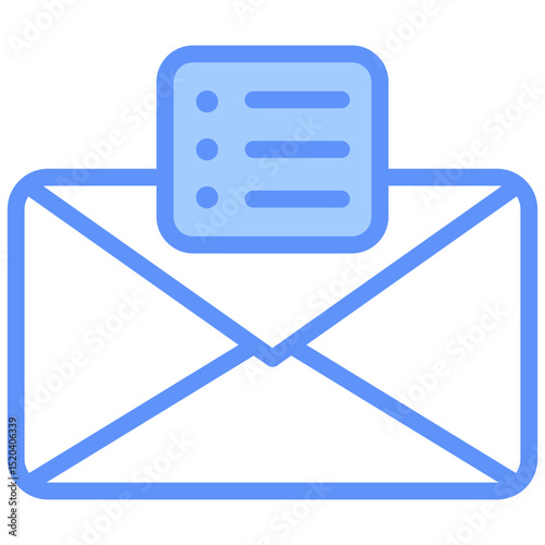 Mailing List Icon Outline Blue