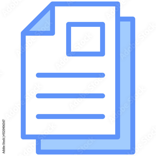 Letter Icon Outline Blue