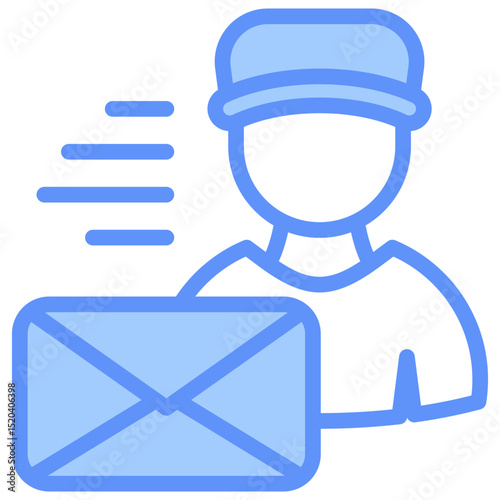 Courier Icon Outline Blue
