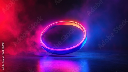 Abstract neon circle background