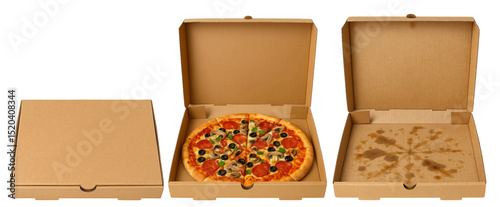 Pizza Before and After – 3 Stages of a Pizza Box