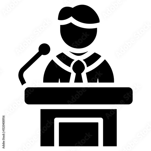 Conference Icon Black Solid