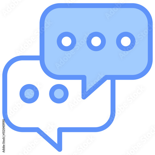 Chat Icon Outline Blue