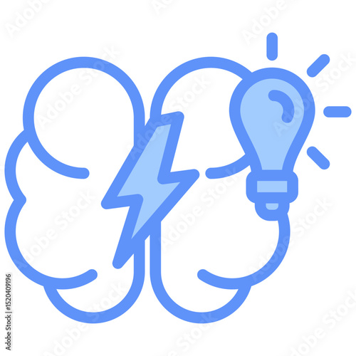 Brainstorm Icon Outline Blue