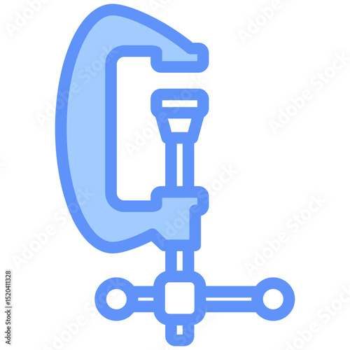 Clamp Icon Outline Blue