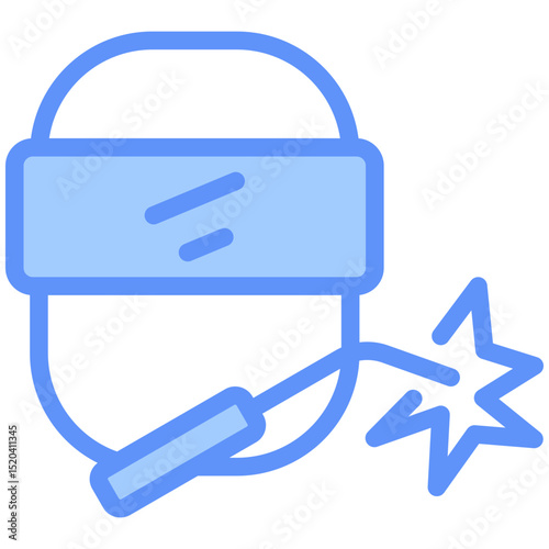 Weld Icon Outline Blue