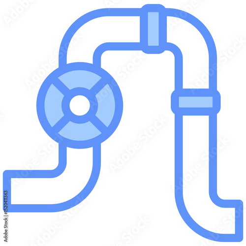 Pipe Icon Outline Blue