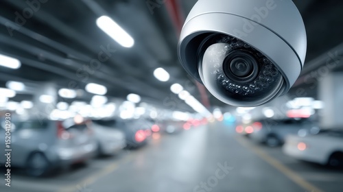 Modern Parking Garage Security Camera