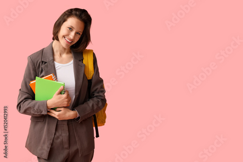 Beautiful female student wi...