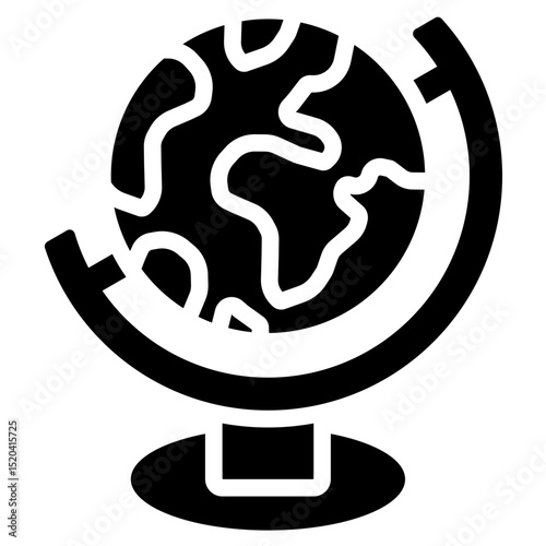 Globe Icon Black Solid
