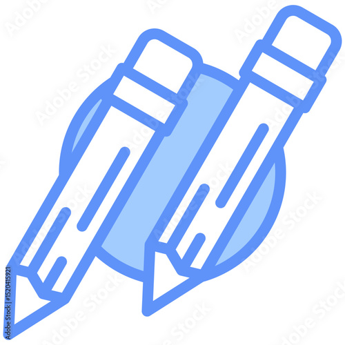 Pencil Icon Outline Blue