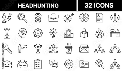 Headhunting Icon Representing Talent Search, Executive Recruitment, and Job Placement