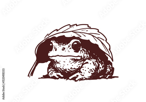 Toad Hand Drawn Natural Illustration Vector Isolated by AZ for Books, Arts, Design and Decoration Graphic Asset