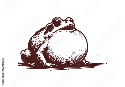 Toad Hand Drawn Natural Illustration Vector Isolated by AZ for Books, Arts, Design and Decoration Graphic Asset