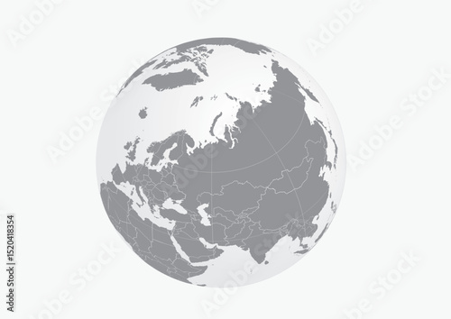 World map globe vector.