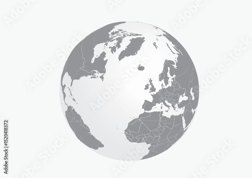 World map globe vector.