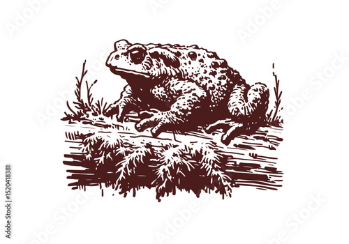 Toad Hand Drawn Natural Illustration Vector Isolated by AZ for Books, Arts, Design and Decoration Graphic Asset