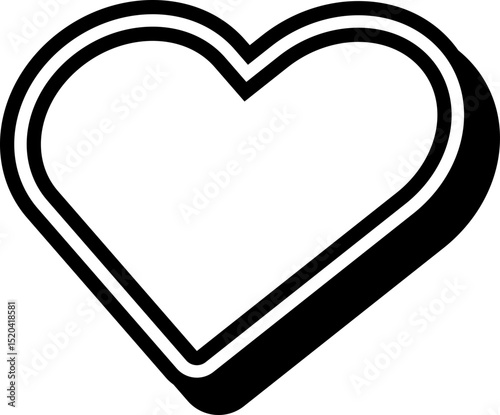 Rounded Heart Outline Sticker Icon