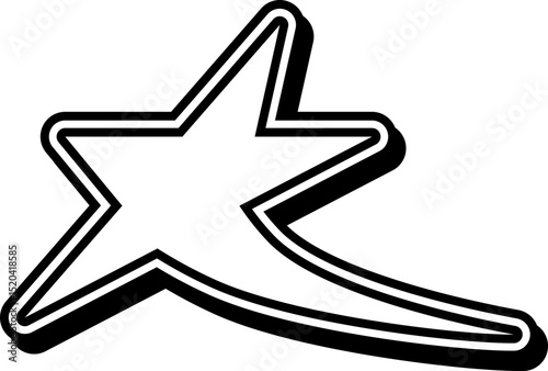 Bold Outline Shooting Star Sticker