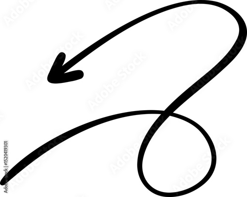 Smooth Arrow With Flowing Tail And Downward Curve