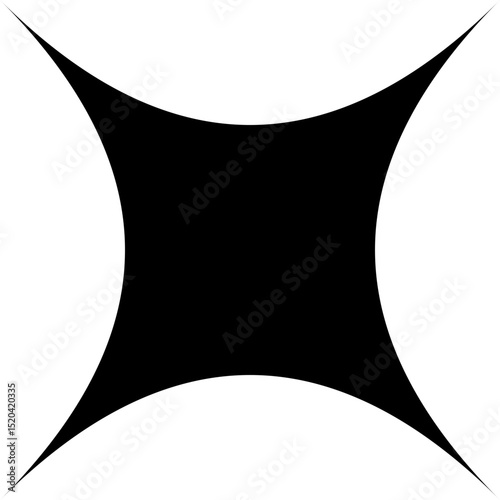 Curved Diamond Starburst with Extended Point Corners