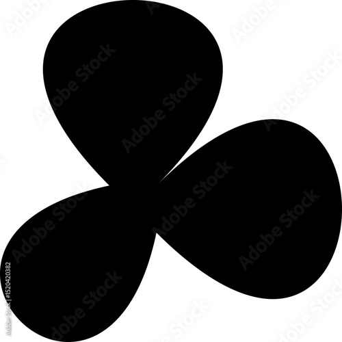 Three Petal Solid Motif with Rounded Triangular Form