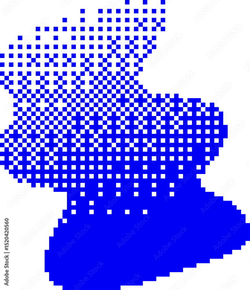 Fototapeta premium Pixel Gradient Blob With Even Halftone Spread